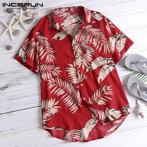 Hawaiian Tropical Floral Print Short Sleeve Shirt