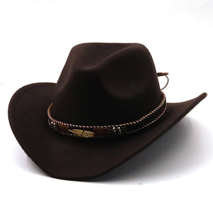 Wool Western Cowboy Hat With Leather Band