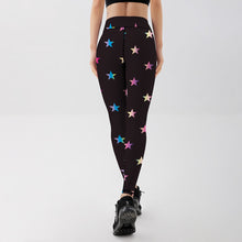 Colored Stars Pattern Digital Printed Leggings