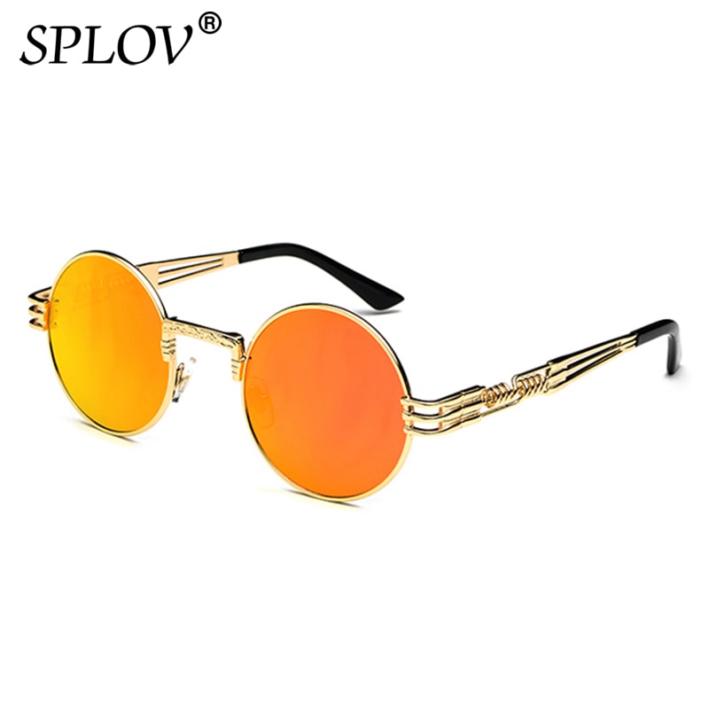 Fashion Retro Round Double Spring Leg Metal Sunglasses