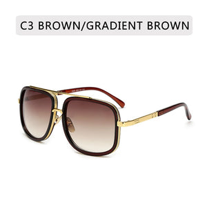 Big Frame Square  Metal Retro Sunglasses