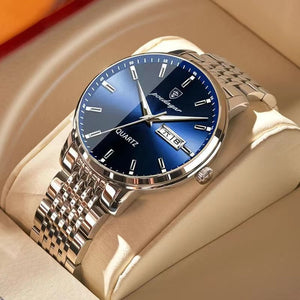 Stainless Steel Hidden Clasp Luminous Wrist Watch