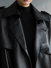 Extra Long Oversized Faux Leather Trench Coat