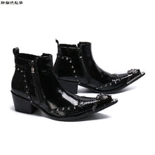 Italian Steel Pointed Toe Western Styles Double Buckle Strap Boots
