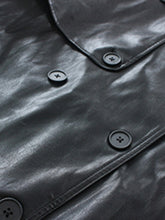 Long Oversized Faux Leather Trench Coat