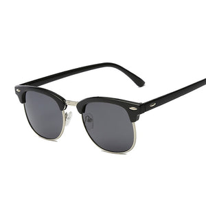 Polarized Semi Rimless Classic Rivet Retro Sunglasses