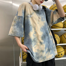 BF Style Tie Dye Printed Short Sleeve Oversized T-shirt