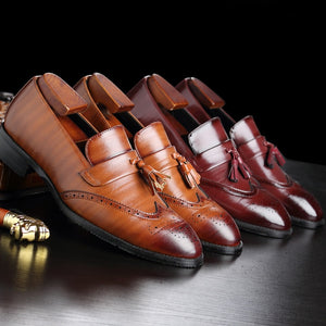 Leather Classic Design Tasseled Dress Shoes