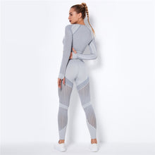 2 Piece Long Sleeve Crop Top + High Waist Leggings Sets