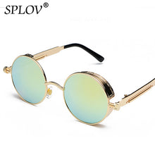 Retro Round Steam Punk Metal Frame Sunglasses