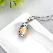 Stainless Steel Buddhism Six Word Rotatable Urn Necklace