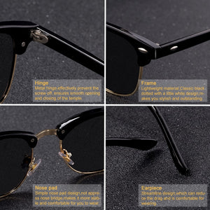 Semi Rimless Polarized Sunglasses