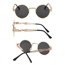 Fashion Retro Round Double Spring Leg Metal Sunglasses