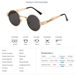 Fashion Retro Round Double Spring Leg Metal Sunglasses