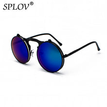 Vintage Flip Retro Round Metal Sun Glasses