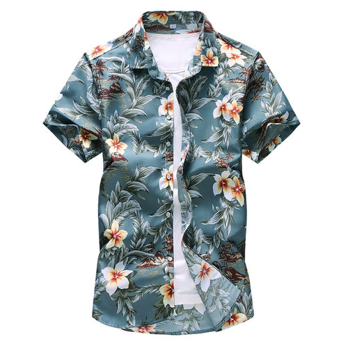 Personality Floral Print Casual Short-sleeve Shirt