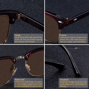 Semi Rimless Polarized Sunglasses