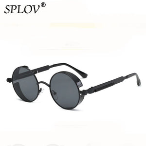 Retro Round Steam Punk Metal Frame Sunglasses