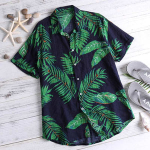 Hawaiian Tropical Floral Print Short Sleeve Shirt