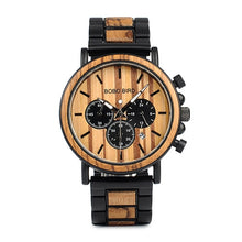 BOBO BIRD P09 Wood and Stainless Steel Luminous Hand Wristwatch