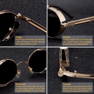 Vintage Round Polarized Retro Small Metal Circle Sunglasses