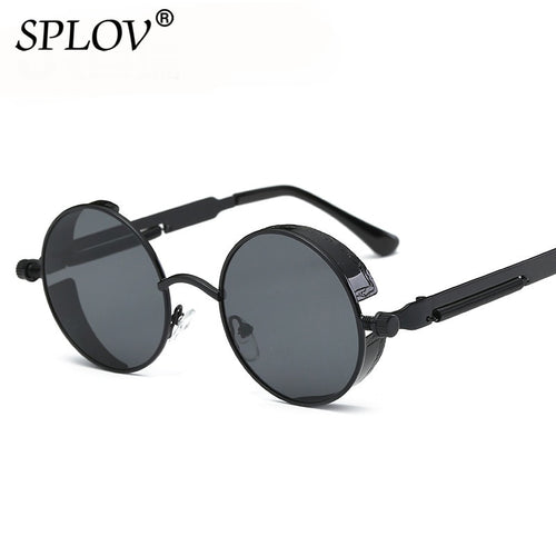 Retro Round Steam Punk Metal Frame Sunglasses