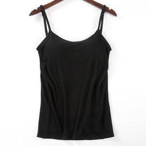 Padded Soft Tank Top With Built In Bra