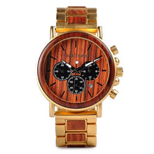 BOBO BIRD P09 Wood and Stainless Steel Luminous Hand Wristwatch