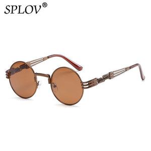 Fashion Retro Round Double Spring Leg Metal Sunglasses