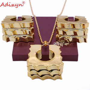 Square Earrings/Pendant/Necklace Set