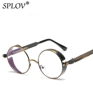 Retro Round Steam Punk Metal Frame Sunglasses