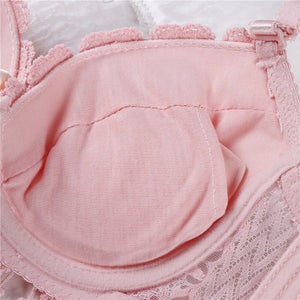 Padded Heart Decorated Bra