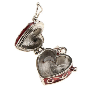 2 Pcs Heart Enamel Openable Cremation Keepsake Urn Pendant for DIY