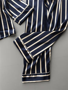 Vertical Striped Rayon Pajama Set