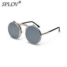 Vintage Flip Retro Round Metal Sun Glasses