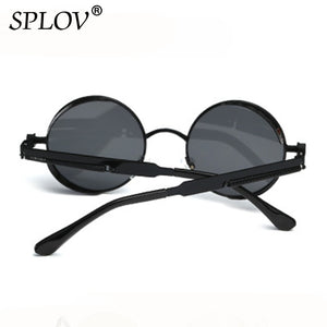 Retro Round Steam Punk Metal Frame Sunglasses