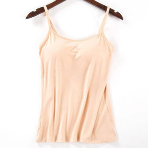 Padded Soft Tank Top With Built In Bra