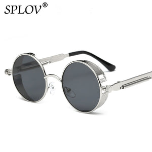 Retro Round Steam Punk Metal Frame Sunglasses