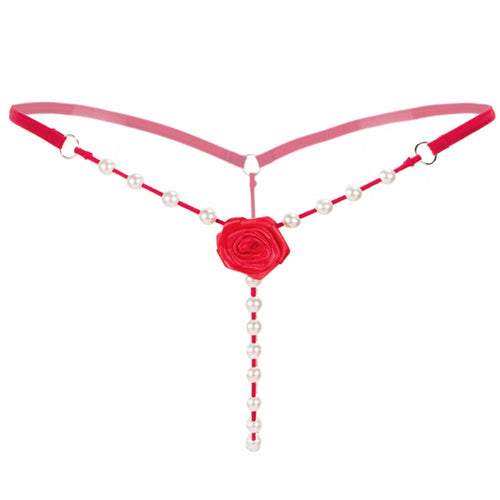 Rose Decorated Pearl G-String