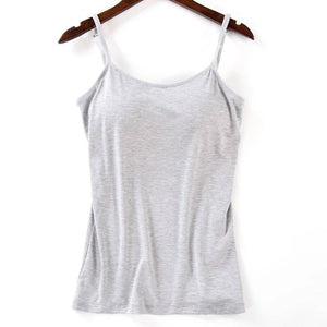 Padded Soft Tank Top With Built In Bra