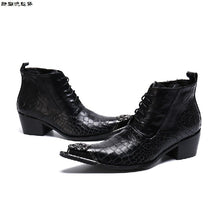 Italian Steel Pointed Toe Western Styles Double Buckle Strap Boots