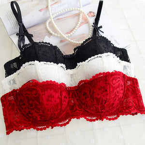 Half Cup Embroidered Thin Cotton Comfortable Bra