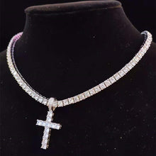 Cross Pendant on Cubic Zircon 4mm Necklace