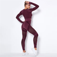 2 Piece Long Sleeve Crop Top + High Waist Leggings Sets