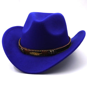 Wool Western Cowboy Hat With Leather Band