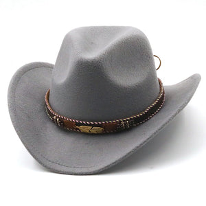 Wool Western Cowboy Hat With Leather Band