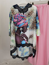 African Style Long Bat Sleeve Shirt Dress and Oversized Pants Set