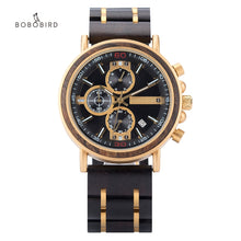 BOBO BIRD P09 Wood and Stainless Steel Luminous Hand Wristwatch