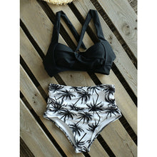 High Waist Floral Bottom Two-piece Swimsuit