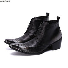 Italian Steel Pointed Toe Western Styles Double Buckle Strap Boots